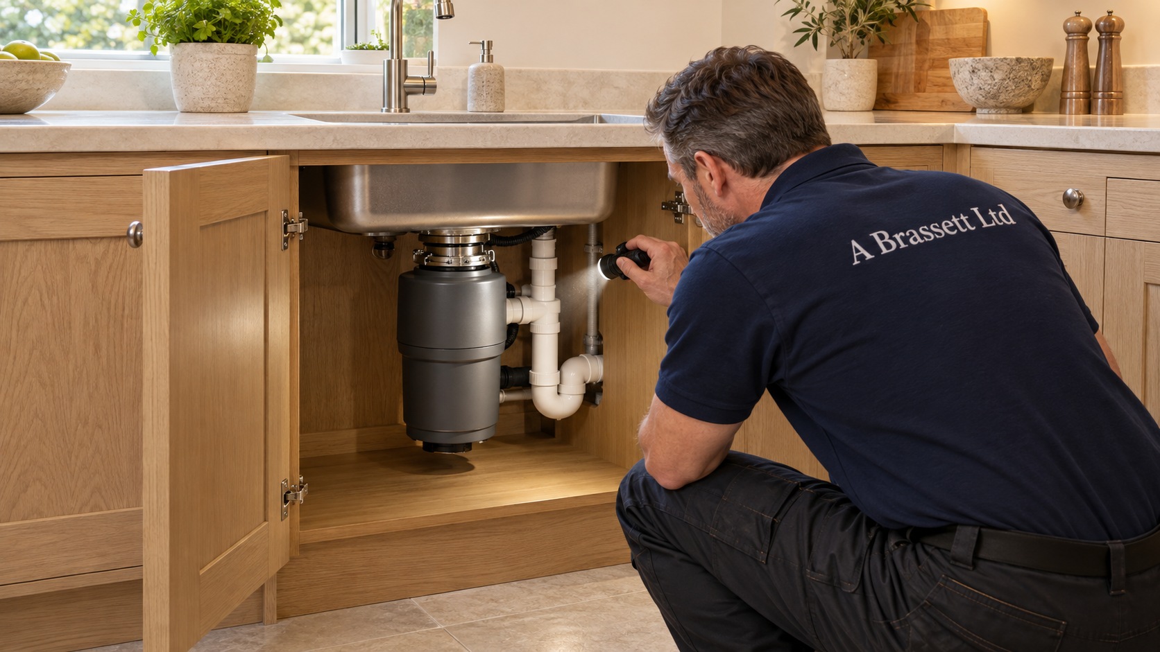 Original A Brassett promotional scene: Food waste disposers